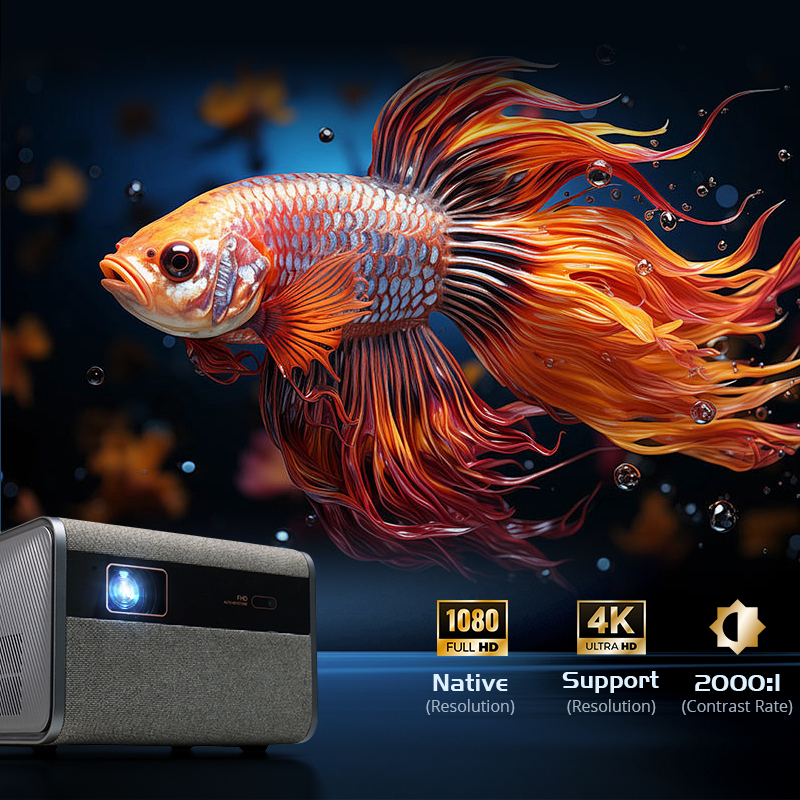Projector with 1080P native resolution display