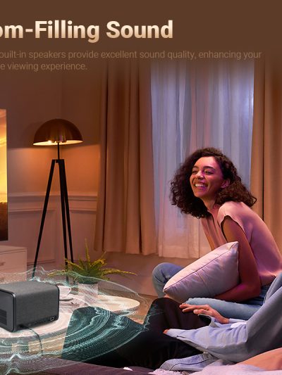 Projector with dual 5 watt built-in speakers