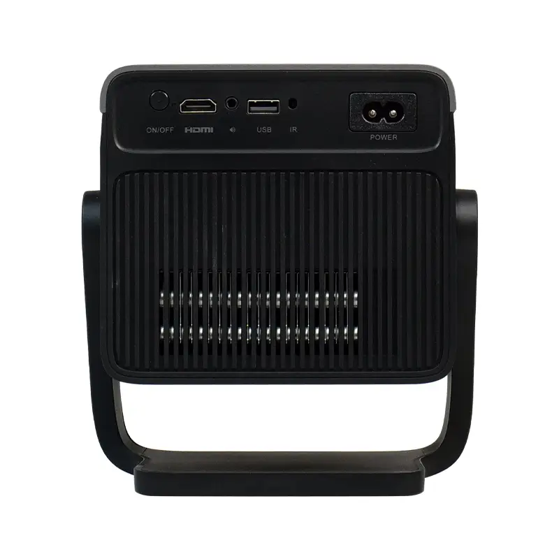 Rear view of Hotack X7A projector showing ventilation grille and connection ports