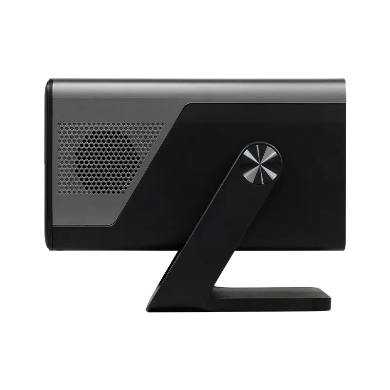 Side view of Hotack X7A projector showing the body and rotating support stand