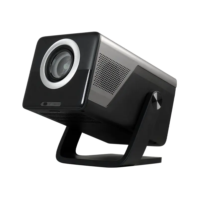 Hotack X7A projector tilted upward on its adjustable rotating stand