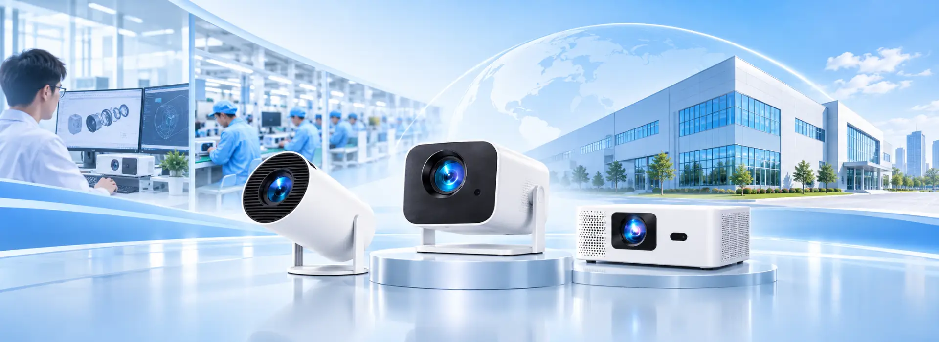 Hotack projector OEM and ODM manufacturing with R&D, production, and projector products
