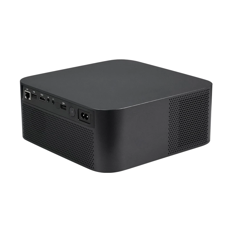 Black LCD Projector Rear Angled View