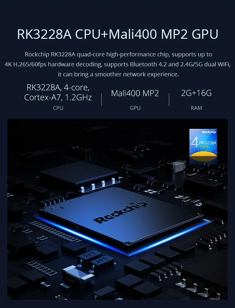 Hotack D063 RK3228A CPU Mali400 MP2 GPU