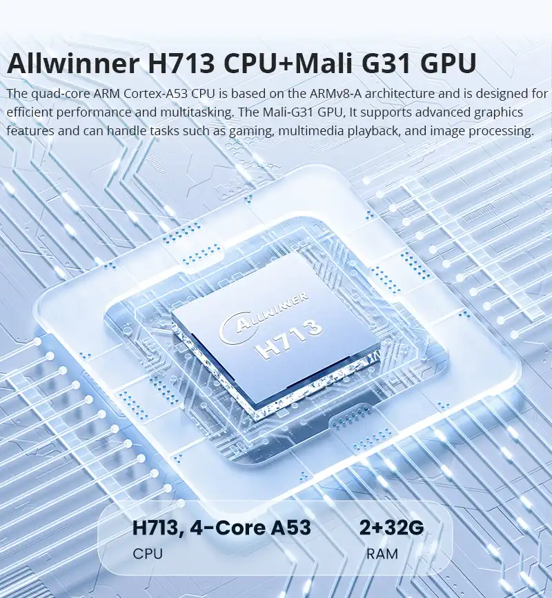 Hotack L016AQ Allwinner H713 CPU + Mali G31 GPU