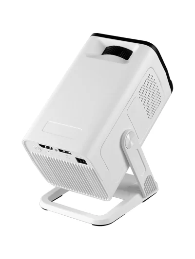 Hotack X1 projector tilted upward on adjustable stand
