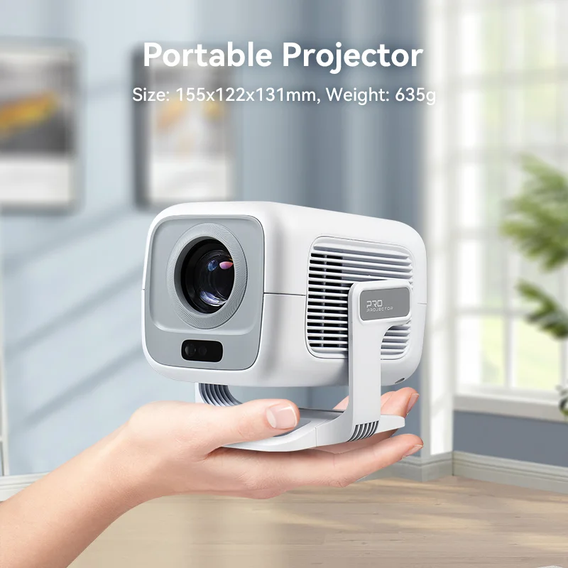 Hotack X3AR portable projector measuring 155 x 122 x 131 mm and weighing 635 g