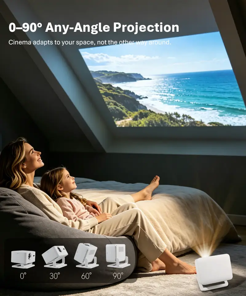 Hotack X4AR adjustable 0–90 degree projection angle