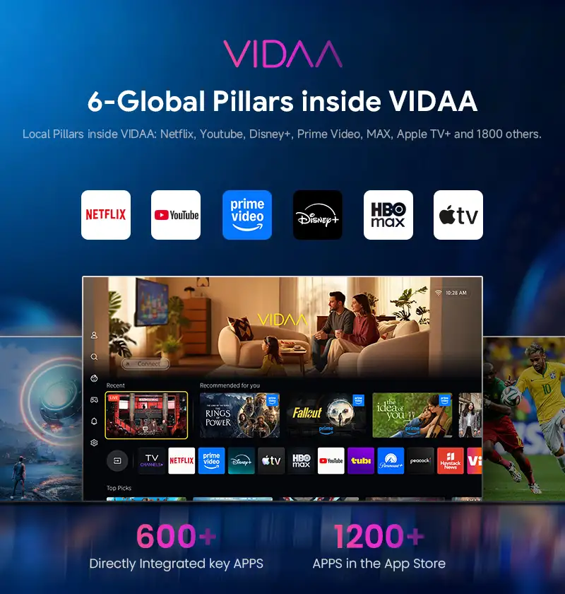 Hotack X5AM VIDAA streaming apps and interface